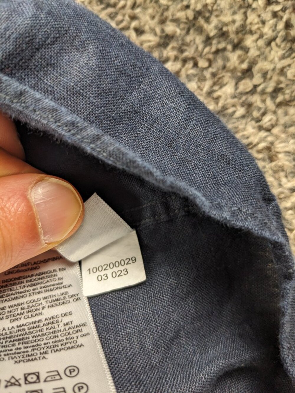 2023 Brooks Brothers Shirt 100% Linen Long Sleeve Button Down Indigo Mens Large - Picture 5 of 10